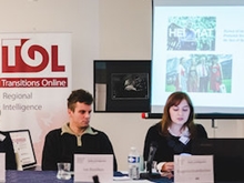 Eugenia Stamboliev presenting in Prague